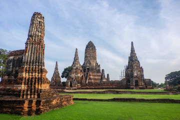 Obraz premium Wat Chaiwatthanaram is a at Historical Park at Ayutthaya., Thailand.