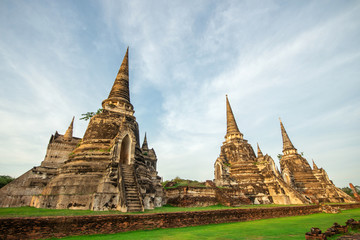 Fototapeta premium Wat Phra Si Sanphet is a at Historical Park at Ayutthaya., Thailand.