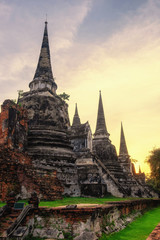 Fototapeta premium Wat Phra Si Sanphet is a at Historical Park at Ayutthaya., Thailand.