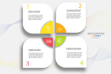 Design Business template 4 steps infographic chart element with place date for presentations,Vector EPS10.