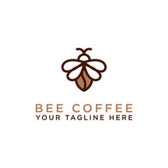 Bee and Coffee Logo Design Template - Vector eps 10. template icon - Vector 