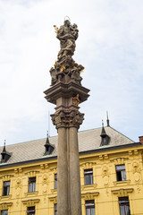 Fototapeta na wymiar View of the streets of Praha and Statue of Joseph and Jesus in Prague