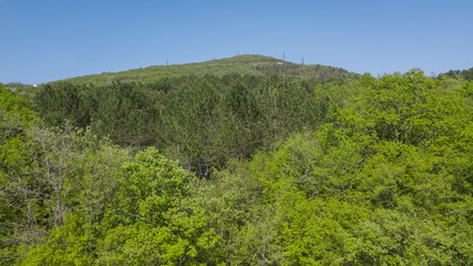 Beautiful Caucasian mountain landscape,, forest trees , South Russia.