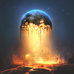 Fire and stairs from earth © Kevin Carden