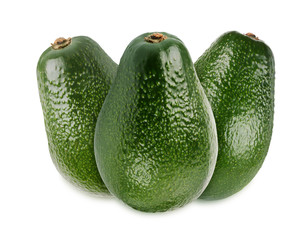 avocados isolated on white background. alligator pear.