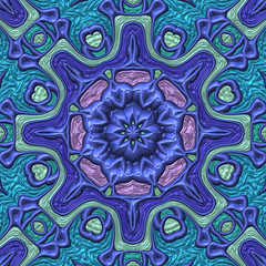 3d effekt - abstrakt oktagonal blau mandala design