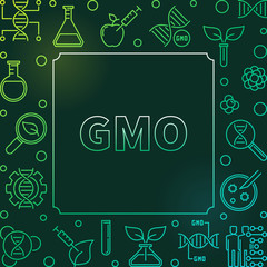 Vector GMO colorful concept square outline frame or illustration on dark background