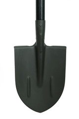 black garden spade isolated on white background