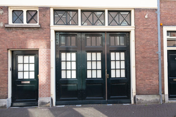 Typical /  Dutch house front / facade in the old city center of The Hague. 