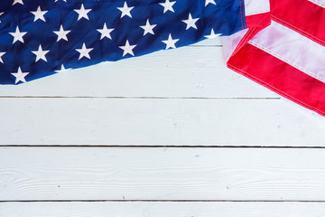 Antique America flag waving pattern background in red blue white color concept for USA 4th july independence day, symbol of patriot freedom and democracy. Glory pride in memorial day of liberty