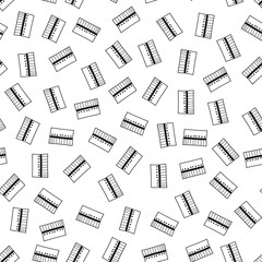 Abstract seamless pattern. Digital background. Black and white illustration.