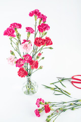 Carnation flower arrangement in vase