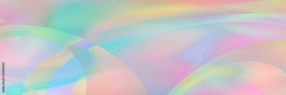 Poster horizontal elegant pastel holographic with curves texture design for pattern and background