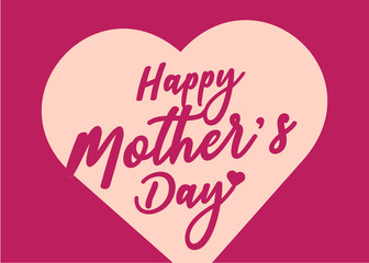 Lettering Art to Celebrate the Mother's Day. Vector Illustration Card. 