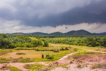 Aeriel view of the beautiful lakes in Frog Hill- Tasek Gelugor, Malaysia.