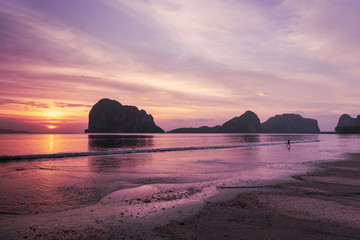 Sunset over Pagmeng Beach Trang,Thailand
