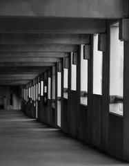 Car park abstract black and white.