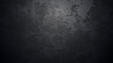 Vector dark concrete texture. Stone wall background. Black background.