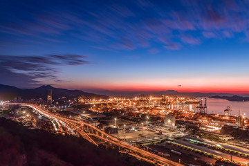 Fototapeta na wymiar Shenzhen Yantian Port night view