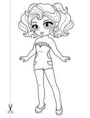 Paper Chibi Doll with Cut Out Dresses