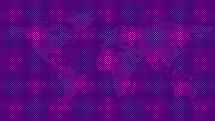Halftone world map background - vector circle pattern design