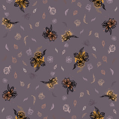 line flowers on a light gray background