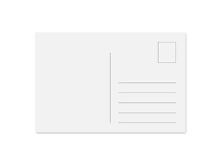Vector modern blank postcard template with place for stamp, address and message.