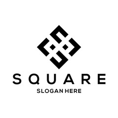 Obraz premium 2 square logo concept black and white vector art