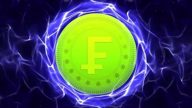 Franc Gold Coins Currency Animation, Background, Rendering, Loop, 4k