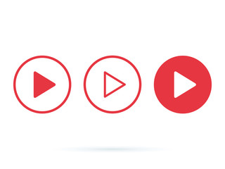 Player Button icon sign. Internet online radio streaming listening buttons set for ui, ux design, websites and app.