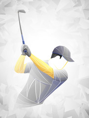 The vector of golf player in trendy flat style isolated on white background. Symbol for your web site design