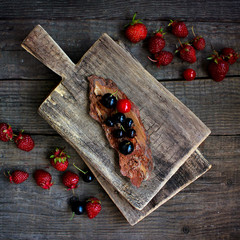 berry strawberry rustic wood