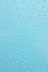 Background: Waterdrops on blue background