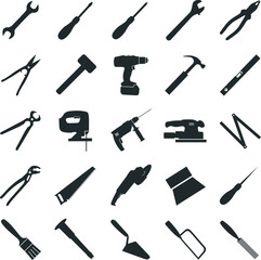 Construction Tools Icons/Silhouette