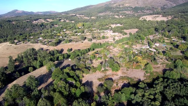 Candelario, village of Salamanca, Spain. 4k Drone Video