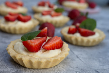 Mini strawberry tarts.