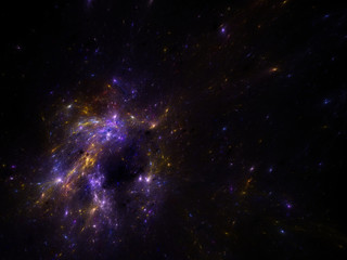 deep space image with nebula and galaxies as background and texture for creating space scape.