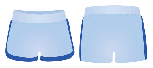 Women blue shorts. vector illustration