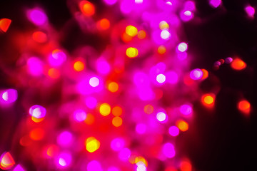 Bokeh abstract texture. Colorful. Defocused background. Blurred bright light. Circular points