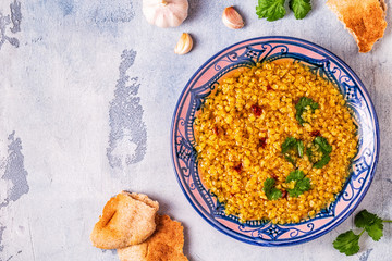 Lentil soup (Masoor Dal or Dal Tadka Curry)