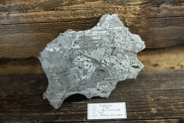 Iron meteorite, surface with bokeh.