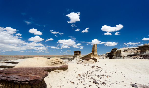 panorama rock desert landscape in northern New Mexico