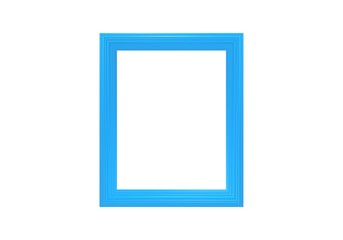 Blue Frame isolated on white 3D Rendering