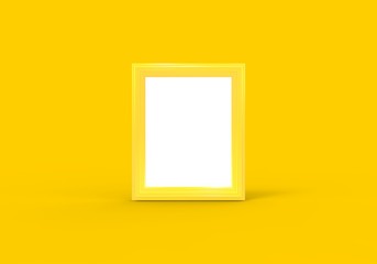 Frame isolated on Yellow Background 3D Rendering