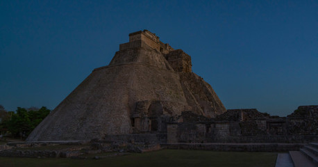 Fototapeta na wymiar The Mayan pyramid of the Adivino in Uxmal Yucatan Mexico