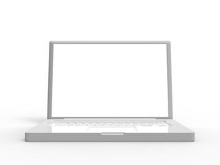 Laptop on isolated white Background 3D Rendering