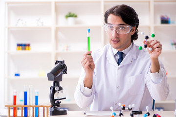 Young male scientist working in the lab 