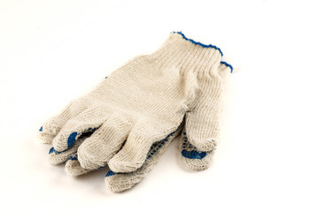 Cotton work gloves isolated on white