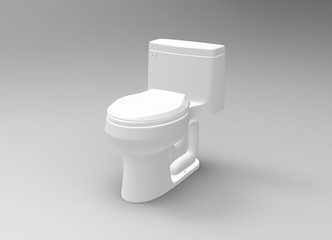 White toilet object 3D Rendering