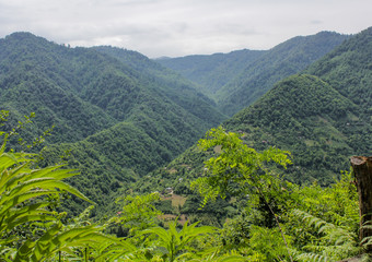 Naklejka na ściany i meble Landscape of Adjara, Georgia. Caucasus Mountains. Machakhela National Park.